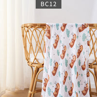 HKM-235347 Bamboo Cotton Newborn Baby Blanket and Bath Towel - Soft, Lightweight, Animal and Cartoon Patterns