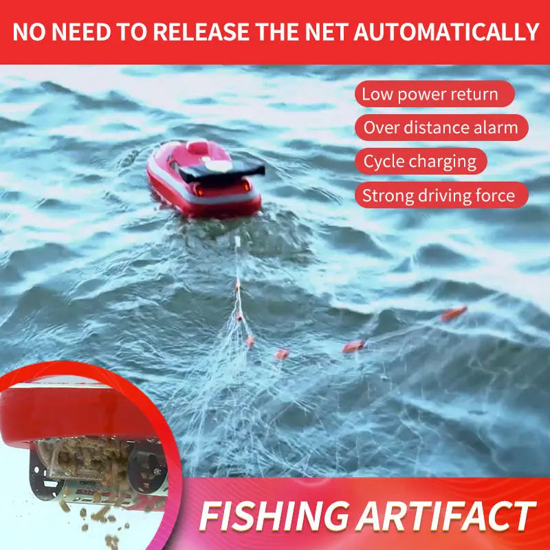 HKM-235347 RC Fishing Boat with One-Click Decoupling, 2.4G Remote Control, Suitable for Ages 8+