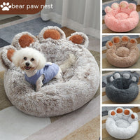 HKM-235475 Plush Cathouse Doghouse Pet Bed Winter Warm Hand-shaped Brush Pet