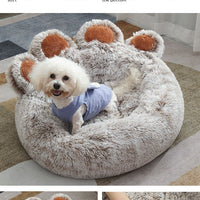 HKM-235475 Plush Cathouse Doghouse Pet Bed Winter Warm Hand-shaped Brush Pet