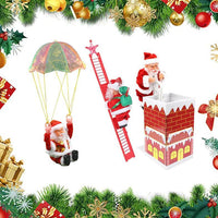 HKM-235539 Climbing Santa Claus Figurine with Music for Christmas Tree and Holiday Decoration