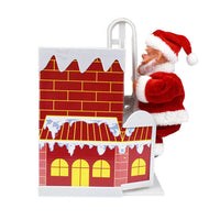 HKM-235539 Climbing Santa Claus Figurine with Music for Christmas Tree and Holiday Decoration