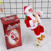 HKM-235539 Climbing Santa Claus Figurine with Music for Christmas Tree and Holiday Decoration