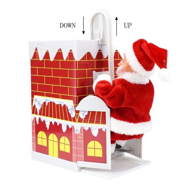 HKM-235539 Climbing Santa Claus Figurine with Music for Christmas Tree and Holiday Decoration