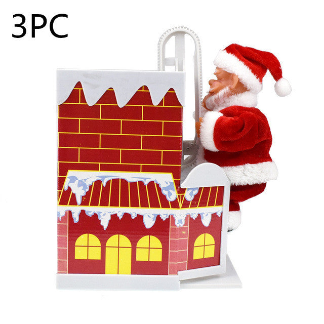 HKM-235539 Climbing Santa Claus Figurine with Music for Christmas Tree and Holiday Decoration