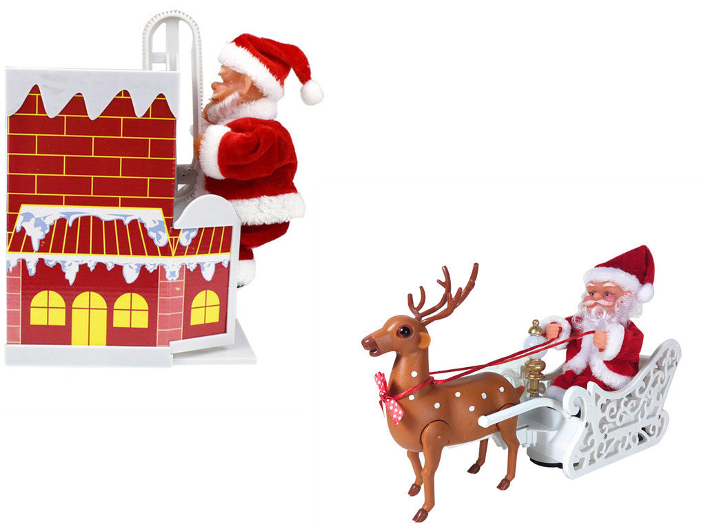 HKM-235539 Climbing Santa Claus Figurine with Music for Christmas Tree and Holiday Decoration