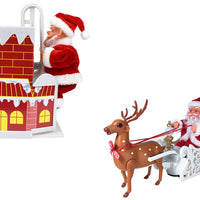HKM-235539 Climbing Santa Claus Figurine with Music for Christmas Tree and Holiday Decoration