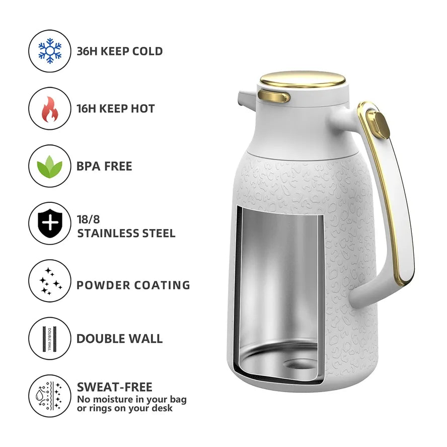 KTX-235539 Custom Insulated Double Wall Stainless Steel Vacuum Coffee and Tea Carafe