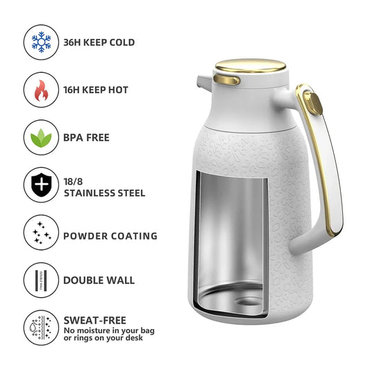 KTX-235539 Custom Insulated Double Wall Stainless Steel Vacuum Coffee and Tea Carafe