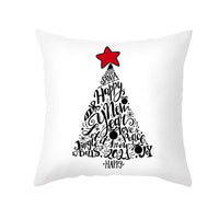 HKM-235603 Cartoon Christmas Pillowcase for Sofa or Office Cushion, 45x45cm, Peach Skin Fabric