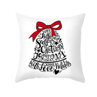 HKM-235603 Cartoon Christmas Pillowcase for Sofa or Office Cushion, 45x45cm, Peach Skin Fabric