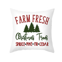 HKM-235603 Cartoon Christmas Pillowcase for Sofa or Office Cushion, 45x45cm, Peach Skin Fabric