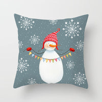 HKM-235603 Cartoon Christmas Pillowcase for Sofa or Office Cushion, 45x45cm, Peach Skin Fabric