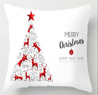 HKM-235603 Cartoon Christmas Pillowcase for Sofa or Office Cushion, 45x45cm, Peach Skin Fabric