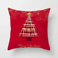 HKM-235603 Cartoon Christmas Pillowcase for Sofa or Office Cushion, 45x45cm, Peach Skin Fabric