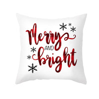 HKM-235603 Cartoon Christmas Pillowcase for Sofa or Office Cushion, 45x45cm, Peach Skin Fabric