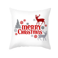 HKM-235603 Cartoon Christmas Pillowcase for Sofa or Office Cushion, 45x45cm, Peach Skin Fabric