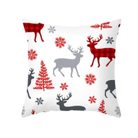 HKM-235603 Cartoon Christmas Pillowcase for Sofa or Office Cushion, 45x45cm, Peach Skin Fabric
