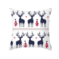 HKM-235603 Cartoon Christmas Pillowcase for Sofa or Office Cushion, 45x45cm, Peach Skin Fabric