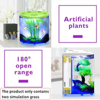 HKM-235603 Ecological Acrylic Half-Moon Fish Tank with LED Light and Filtration System