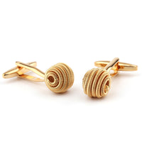 HKM-235603 Gold Twist Cufflinks for Shirts - Unisex Electroplated Copper Design