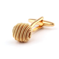 HKM-235603 Gold Twist Cufflinks for Shirts - Unisex Electroplated Copper Design
