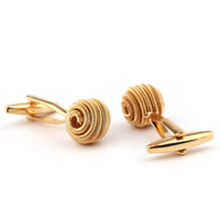 HKM-235603 Gold Twist Cufflinks for Shirts - Unisex Electroplated Copper Design