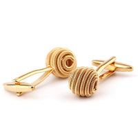HKM-235603 Gold Twist Cufflinks for Shirts - Unisex Electroplated Copper Design