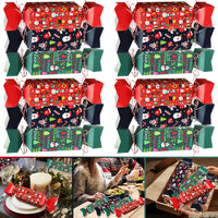 HKM-235731 Christmas Candy Shaped Gift Boxes - 12 Pcs Paper Storage Boxes Featuring Santa, Snowman & Christmas Tree Designs, Perfect for Parties and Decorations