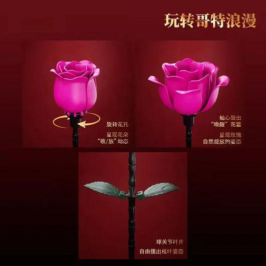 Colorful Flower Building Block Set for Creative Home Decoration, 50 Pieces