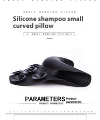 HKM-235731 Silicone Shampoo Chair Pillow with Suction Cup for Barber Shop Use - Black