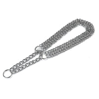 HKM-235795 Adjustable Silver Iron Dog Collar Chain - 2.5mm x 55cm & 3.0mm x 60cm