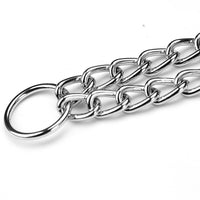 HKM-235795 Adjustable Silver Iron Dog Collar Chain - 2.5mm x 55cm & 3.0mm x 60cm