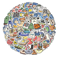 HKM-235795 Cute Cartoon Animal Stickers for Luggage, Journals, and Books - Pack of 100 Sheets