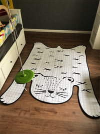 HKM-235859 Soft Cotton Baby Play Mat with White Tiger Design for Kids Ages 0-8+ Years - Perfect for Living Room Decor and Play Areas