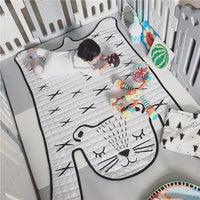 HKM-235859 Soft Cotton Baby Play Mat with White Tiger Design for Kids Ages 0-8+ Years - Perfect for Living Room Decor and Play Areas