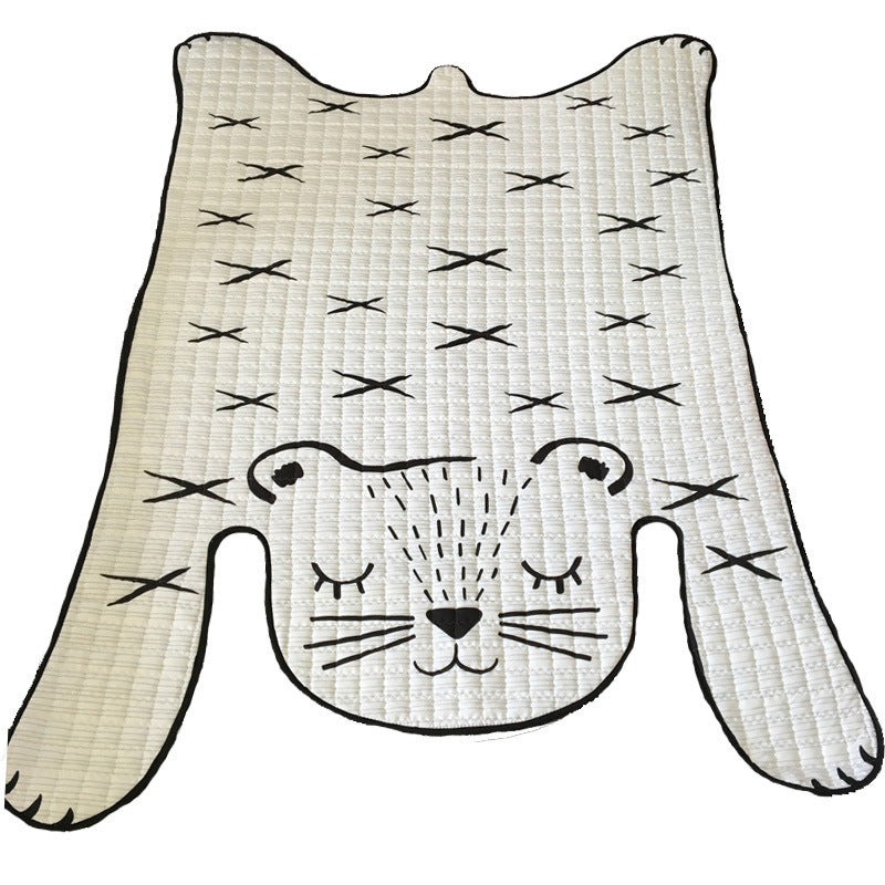 HKM-235859 Soft Cotton Baby Play Mat with White Tiger Design for Kids Ages 0-8+ Years - Perfect for Living Room Decor and Play Areas