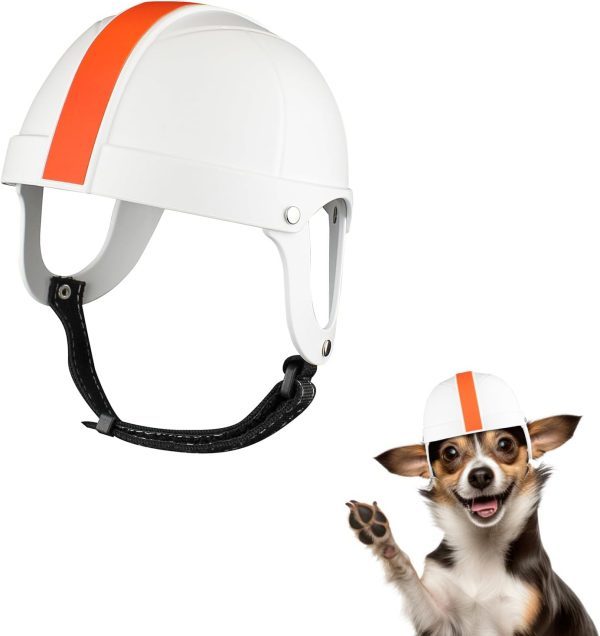 HKM-235923 Pet Ride Motorcycle Safety Helmet - Four Seasons, Available in White, Orange, Black & Yellow, Sizes S & M, ABS Material