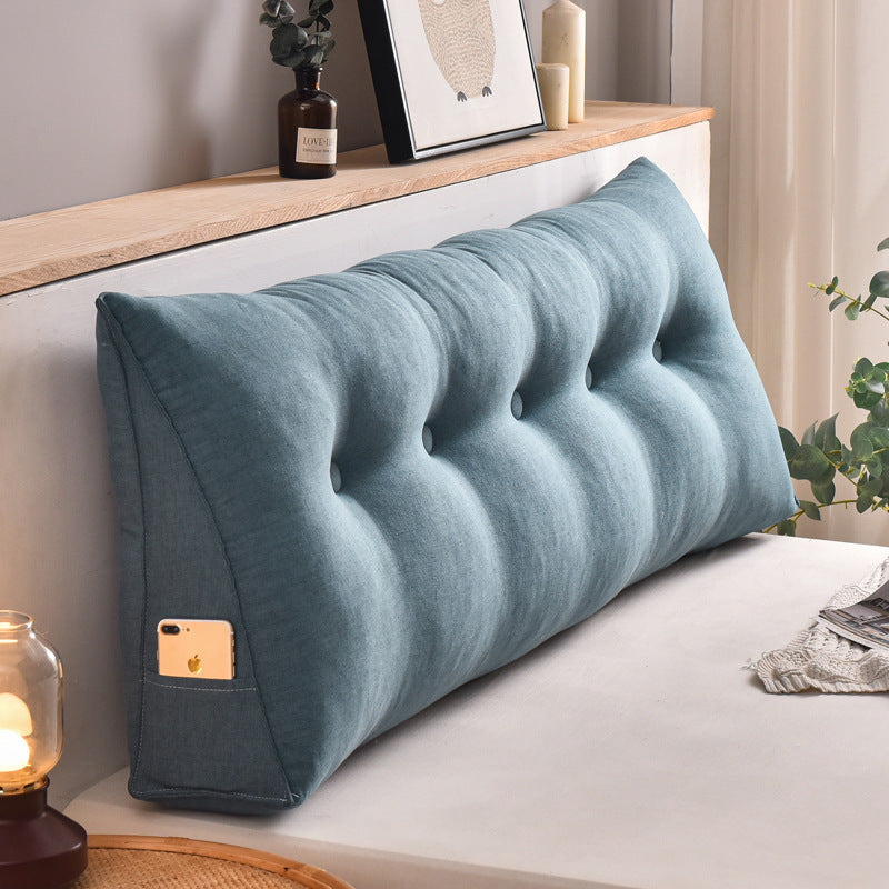 HKM-235923 Removable Washable Cotton and Linen Triangle Backrest Cushion in Multiple Sizes