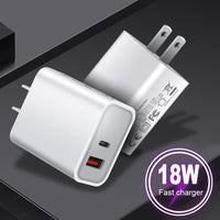 HKM-235987 FDGAO 18W PD Fast Charging Plug with Dual USB Typ-C Ports for Apple 12 Mobile Phones