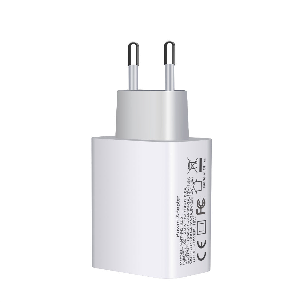 HKM-235987 FDGAO 18W PD Fast Charging Plug with Dual USB Typ-C Ports for Apple 12 Mobile Phones