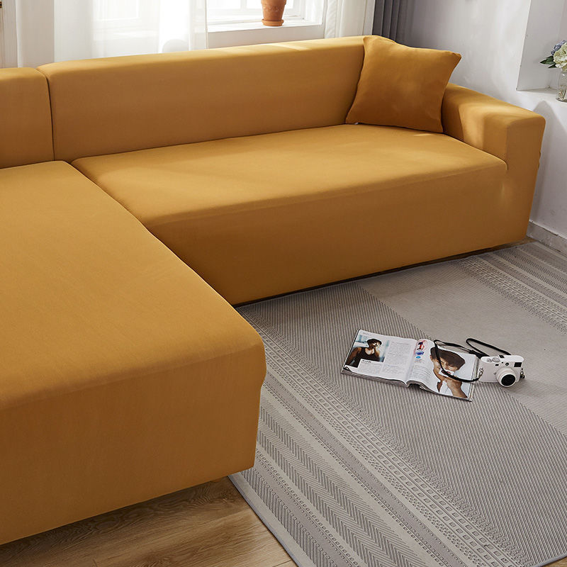 HKM-235987 Solid Color Stretch Sofa Cover for Dust Protection and Slip Resistance