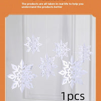 HKM-236051 3D Mini Christmas Flag Scene Show Window Pendant – Various Colors and Snowflake Designs in Paper