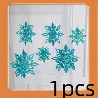HKM-236051 3D Mini Christmas Flag Scene Show Window Pendant – Various Colors and Snowflake Designs in Paper