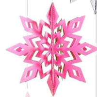 HKM-236051 3D Mini Christmas Flag Scene Show Window Pendant – Various Colors and Snowflake Designs in Paper