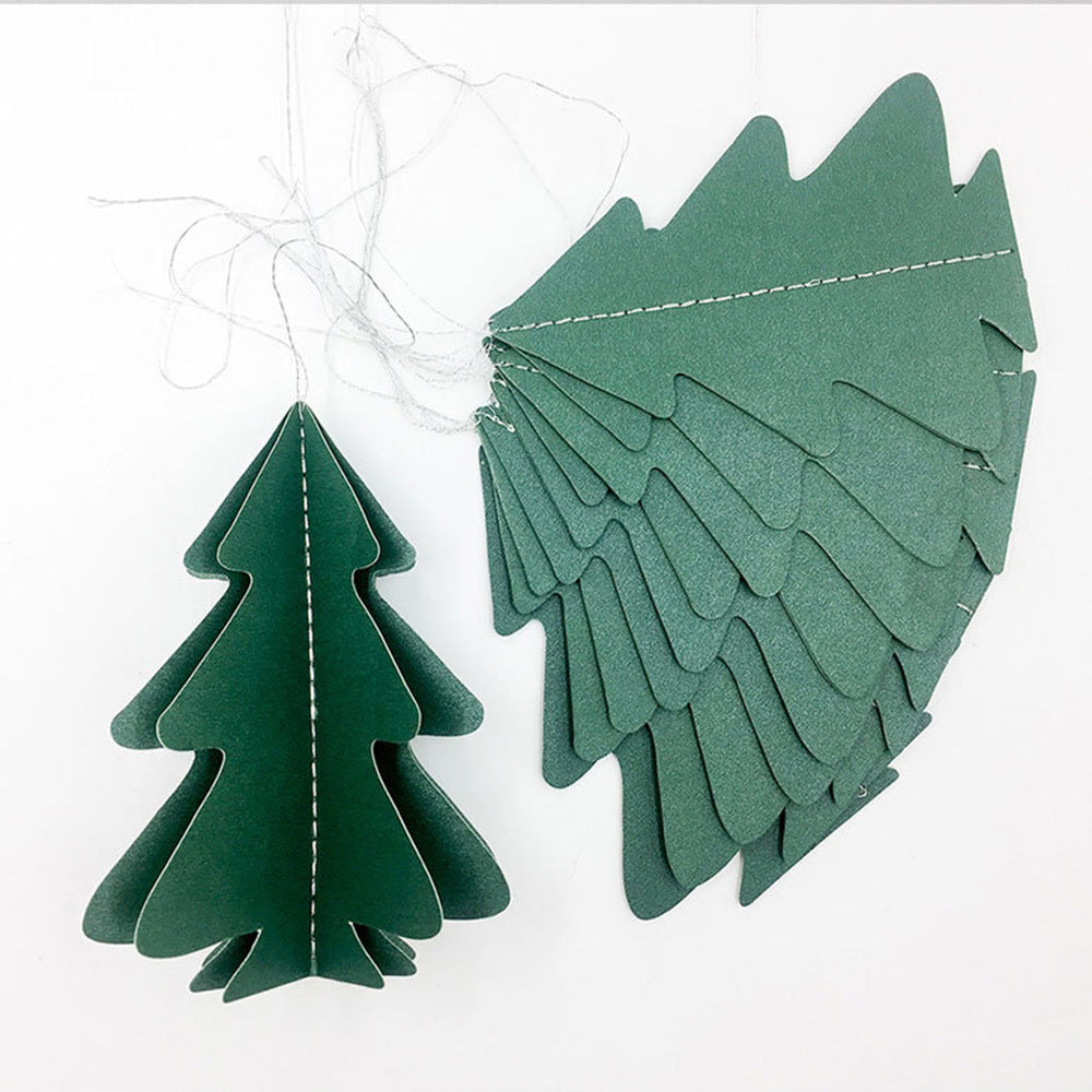 HKM-236051 3D Mini Christmas Flag Scene Show Window Pendant – Various Colors and Snowflake Designs in Paper