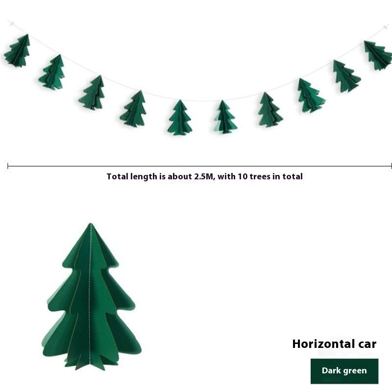 HKM-236051 3D Mini Christmas Flag Scene Show Window Pendant – Various Colors and Snowflake Designs in Paper