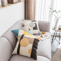 HKM-236051 Modern Geometric Cotton Embroidered Pillowcase for Home and Commercial Spaces