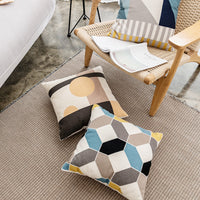 HKM-236051 Modern Geometric Cotton Embroidered Pillowcase for Home and Commercial Spaces