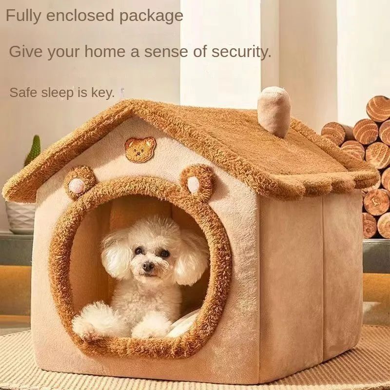 HKM-236115 Cozy Removable and Washable Pet House for Small Dogs and Cats, Indoor Bedding Solution